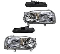 BESTPRICE 2x faros Faros delanteros Faros principales izquierda + derecha Compatible con VW GOLF 3 (1H1), GOLF 3 Cabriolet (1E7), GOLF 3 Variant (1H5)