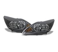 BESTPRICE 2x faros Faros delanteros Faros principales negro H7/H1 con servomotor Compatible con FORD FOCUS Mk2