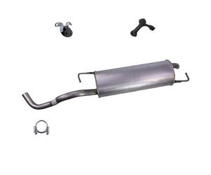 BESTPRICE Conjunto silenciador de escape 1x Silenciador trasero, 2x parachoques, 1x abrazadera compatible con SEAT LEON (1M1), VW GOLF 4(1J1), NEW BEETLE (9C1, 1C1), NEW BEETLE Cabriolet (1Y7)