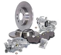 BESTPRICE Juego de freno eje trasero in iscos de freno Ø 280 mm completo + 2x pinza de freno y pastillas de freno trasero