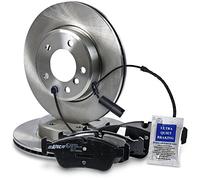 BESTPRICE Juego de frenos eje delantero in iscos de freno ventilados Ø 300 mm + pastillas de freno + contacto de desgaste BMW Serie 3 (E46) Convertible Compact Coupe Touring,Z4 Roadster (E85)
