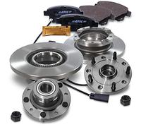 BESTPRICE Juego de frenos eje trasero incl. discos de freno Ø 280 mm completos + pastillas de freno traseras + Juego de cojinetes de rueda, compatible con FORD TRANSIT