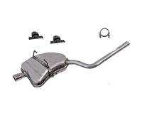 BESTPRICE Juego de silenciador de escape 1x Silenciador trasero, 2x parachoques, 1x abrazadera compatible con MINI MINI (R50, R53), MINI Convertible (R52)