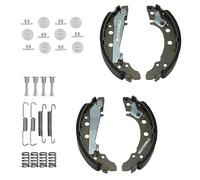 BESTPRICE Juego de zapatas de freno Zapatas de freno fijo in ccesorios + disco deslizante Chapa portazapatas Compatible con VW CADDY II Monovolumen (9K9B), CADDY II Furgoneta/Monovolumen (9K9A)