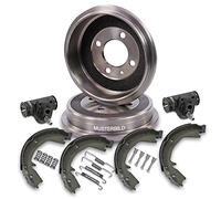 BESTPRICE Kit de freno del eje trasero incl. 2x tambores de freno del 4x zapatas de freno del con kit de montaje 2x cilindros de freno de rueda Compatible con SEAT AROSA (6H1), VW LUPO I (6X1, 6E1)