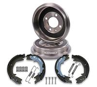 BESTPRICE Kit de freno eje trasero incl. 2x tambor de freno eje trasero 4x zapatas de freno eje trasero 1x kit de montaje Compatible con CITROËN AX,SAXO (S0, S1),PEUGEOT 106 I (1A, 1C),106 II