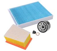 BESTPRICE Paquete de inspecci-n juego de filtros con de aceite,de aire,de aire de habit‡culo,tap-n de drenaje de aceite compatible con RENAULT MEGANE Scenic (JA0/1),SCƒNIC I (JA0/1,FA0)