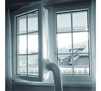 Bestron Aislamiento universal para ventanas para climatizadores móviles y mangueras de escape, ideal para ventanas de hasta 400 cm de circunferencia, cinta de velcro autoadhesiva e instrucciones de montaje (idioma español no garantizado), color blanco AACKIT