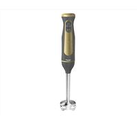 Bestron Batidora de inmersión, mezclador de 2 velocidades y mango ergonómico, con función turbo de más de 14.000 rpm, varilla extraíble, material: acero inoxidable, color: oro/antracita