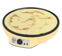 Bestron Crepera de diseño retro, Crepera electrica para crepes de Ø 30 cm, incl. esparcidor de masa y volteador de crepes, con revestimiento antiadherente, 1000 vatios, color: amarillo