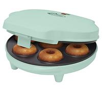 Bestron Donut Maker en diseño retro, mini donut maker eléctrica para 7 pequeños donuts, incl. semáforo de cocción y revestimiento antiadherente, 700 vatios, color: verde