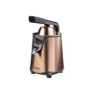 Bestron Exprimidor eléctrico, exprimidor de naranjas con función de parada de salida y colador de pulpa de acero inoxidable, incluye 2 conos de prensado, capacidad de 450 ml, palanca de prensa suave