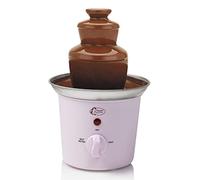 Bestron Fuente de chocolate con 3 niveles, pequeña fuente de chocolate con función de mantenimiento del calor, 60 vatios, color: rosa