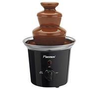 Bestron Fuente de chocolate con 3 niveles, pequeña fuente de chocolate con función de mantenimiento del calor, 60 vatios, color: negro/acero inoxidable