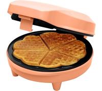 Bestron Gofrera para Clásicos en Forma de Corazón, con Luz Indicadora y Revestimiento Antiadherente, Diseño Retro, 700 W, Color: Naranja