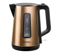Bestron Hervidor de Agua Sin Cable con Parada Automática, 1,7 L, 2.200 W, Acero Inoxidable en Color Cobre