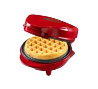 Bestron Mini Gofrera, Christmas Edition, Edición Limitada, Waffle Maker con revestimiento antiadherente, ideal para Navidad, fiestas o como regalo, tamaño del waffle: 10 cm, Color: Rojo mate