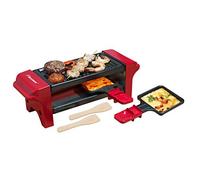 Bestron Mini Raclette, Para 1 ó 2 Personas, Antiadherente, 350 W, Rojo/Negro