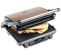 Bestron Parrilla Sandwichera con Revestimiento Antiadherente y Bandeja Recoge Grasa, 1 000 W, Cobre