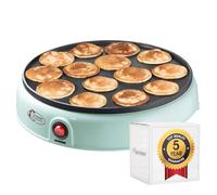 Bestron Poffertjes Maker in Retro Design, Mini Pancake Maker, con revestimiento antiadherente, Sweet Dreams, 800 W, Color: Verde