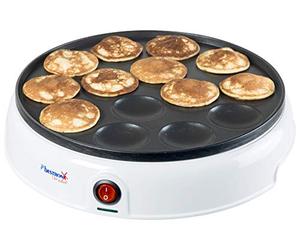 Bestron Poffertjes Maker in Retro Design, Mini Pancake Maker, con revestimiento antiadherente, Sweet Dreams, 800 W, Color: Blanco