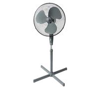 Bestron Ventilador de pedestal con tres velocidades, ventilador con función de oscilación de 75° y altura regulable hasta 122 cm, Ø 45 cm, 45 W, ASV45G, color: Gris