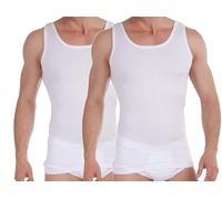 BestSale247 Camiseta interior para hombre, paquete de 2 unidades, acanalado fino, sin costuras, Blanco, M