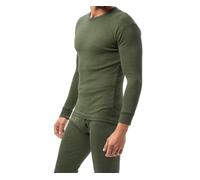 BestSale247 Camiseta interior térmica para hombre, forro polar cálido, ropa interior de invierno, manga larga, algodón, verde oliva, XXXL