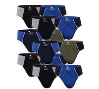 BestSale247 - Pack de 3, 6, 12 calzoncillos tipo slip para hombre, ropa interior de fino ribete, calzoncillos de algodón 100% para hombres, M