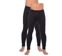 BestSale247 Pantalones interiores térmicos largos para hombre, de esquí, de algodón, 2 unidades, antracita, L