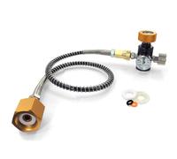 Bestschweissen.de Adaptador de recarga de CO2 para cilindro SodaStream, adaptador azul TR21-4 a W21.8, adaptador de transferencia con manómetro y válvula de ventilación, aluminio de 64 cm