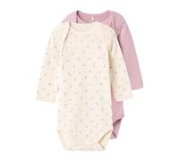 Bestseller A/S Nbfbody 2p LS Crema de Mantequilla Floral Noos Body, Buttercream, 2 Mes para Bebés