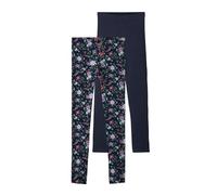 Bestseller A/S NKFVIVIAN 2P Legging Noos Leggings, Dark Sapphire/Pack:Dark Sapphire (AOP Small Flower), 86/92 para Niñas