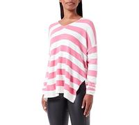 Bestseller A/S Onlamalia L/S Cuello en V CC KNT - Jersey para Mujer, Color Rosa y Rayas: Cloud Dancer, L, Azalea Pink/Stripes:Cloud Dancer, L