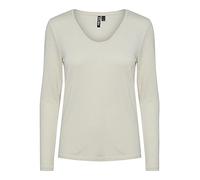 Bestseller A/S Pcbillo LS V-Neck Lurex Stripes Noos Camiseta, Blanco Brillante, M para Mujer