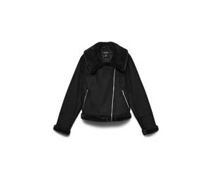 Bestseller A/S Vmpeggy-Chaqueta de Piel sintética, Schwarz, L para Mujer