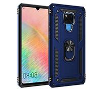 BestST Funda Huawei Mate 20X + HD Protector de Pantalla,con Anillo Soporte, Robusta Carcasa Híbrida TPU + PC de Doble Capa Anti-arañazos Caso para Huawei Mate 20X,Azul