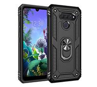 BestST Funda para LG K50/LG Q60 Armor Carcasa con 360 Anillo iman Soporte Hard PC y Silicona TPU Bumper antigolpes Fundas Carcasas Case para movil LG K50/LG Q60, Negro