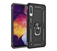 BestST Funda para Samsung Galaxy A30S /A50S/A50 Carcasa con 360 Anillo iman Soporte Hard PC y Silicona TPU Bumper antigolpes Fundas Carcasas Case para Samsung A30S /A50S/A50, Negro