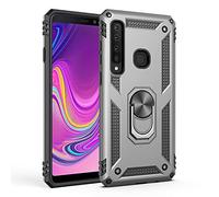 BestST Funda para Samsung Galaxy A9 2018/A9 Star Pro/A9S,HD Protector de Pantalla,Elegante Armadura híbrida Robusta Funda de Doble Capa de Alta Resistencia para PC Duro Caso con Anillo Grip Kickstand