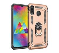 BestST Funda para Samsung Galaxy M20,+ HD Protector Pantalla,con Anillo Soporte, Antigolpes Rígida Robusta Carcasa Resistente al Impacto Militar Duradera Blindada Fuerte de Seguridad,Oro