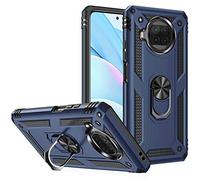 BestST Funda para Xiaomi MI 10T Lite 5G + HD Protector de Pantalla,con Anillo Soporte, Robusta Carcasa Híbrida TPU PC de Doble Capa Anti-arañazos Caso para Xiaomi MI 10T Lite 5G,Azul