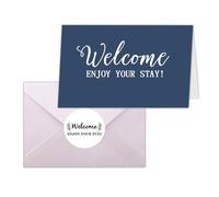 Besttile Tarjetas de felicitación de hotel y motel, 4 x 6 pulgadas, tarjeta de bienvenida con sobre, 20 unidades por paquete