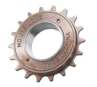 Besttoolifes 18T, rueda libre de una sola velocidad para bicicletas de engranaje fijo y pista - engranaje de acero 16T/18T/20T, 35 mm de diámetro, rosca de 1/2 x 1/8 pulgadas, acabado marrón