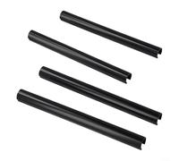 Besttoolifes 4 fundas de tubo de radiador de 15 mm de diámetro, longitud ajustable, 200 mm, 300 mm, 500 mm, fundas de tubo de plástico para sistemas de calefacción, acabado cromado negro y blanco