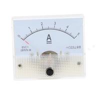 Besttoolifes 85C1 Medidor de panel analógico, DC 0-30V/50V 0-5A/10A Voltímetro Amperímetro, estándar GB/T7676-98, caja blanca transparente para pruebas eléctricas industriales (0-5A)