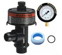 Besttoolifes 98209800 Medidor de presión de piscina con kit de repuesto de válvula de alivio de aire manual para Pentair y Hayward, rango de 0-60 PSI, incluye O para sello de anillo y