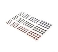 Besttoolifes A, Paquete de 183 piezas holográficas 3D para señuelos de pesca para atar moscas y hacer señuelos, pegatinas artificiales de resina epoxi en 3 mm, 4 mm, 5 mm, 6 mm (4 colores)