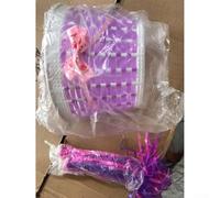 Besttoolifes Accesorios para manubrio de bicicleta para niños, con borla y cesta trenzada, cesta tejida de plástico para niños con diseño de ajuste rápido, compatible con la mayoría (morado)