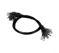 Besttoolifes Alambre de pesca de acero de 1 x 7 pulgadas, 125 libras, líder de acero inoxidable recubierto de nailon, línea de pesca antimordedura giratoria más broche para pesca en agua salada y agua